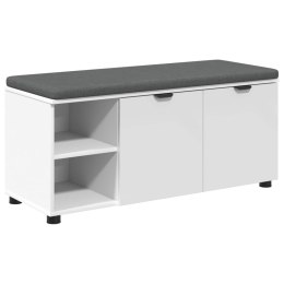 ŁAWKA W PRZEDPOKOJU Z PODUSZKĄ GŁADKI BIAŁY 100X 38X 46CM