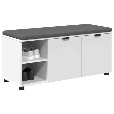 ŁAWKA W PRZEDPOKOJU Z PODUSZKĄ GŁADKI BIAŁY 100X 38X 46CM