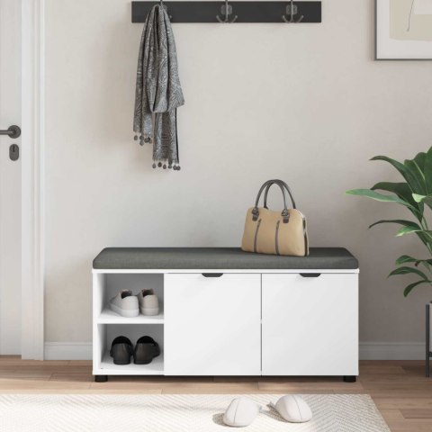 ŁAWKA W PRZEDPOKOJU Z PODUSZKĄ GŁADKI BIAŁY 100X 38X 46CM