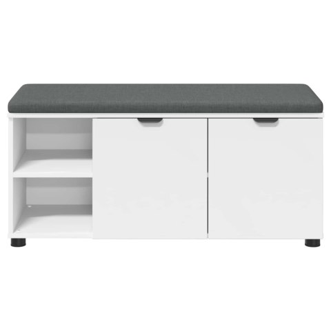 ŁAWKA W PRZEDPOKOJU Z PODUSZKĄ GŁADKI BIAŁY 100X 38X 46CM