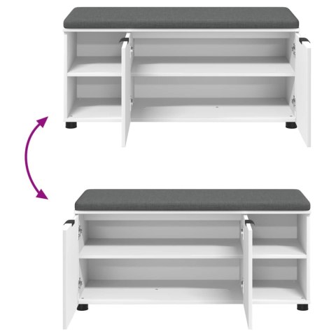 ŁAWKA W PRZEDPOKOJU Z PODUSZKĄ GŁADKI BIAŁY 100X 38X 46CM