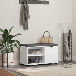 ŁAWKA W PRZEDPOKOJU Z PODUSZKĄ GŁADKI BIAŁY 80X 38X 46CM