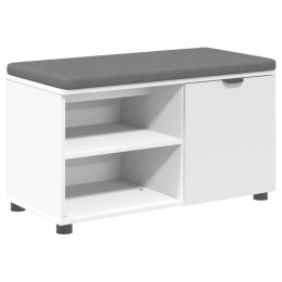 ŁAWKA W PRZEDPOKOJU Z PODUSZKĄ GŁADKI BIAŁY 80X 38X 46CM