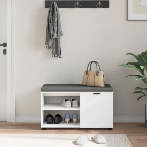 ŁAWKA W PRZEDPOKOJU Z PODUSZKĄ GŁADKI BIAŁY 80X 38X 46CM