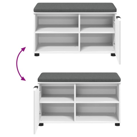 ŁAWKA W PRZEDPOKOJU Z PODUSZKĄ GŁADKI BIAŁY 80X 38X 46CM