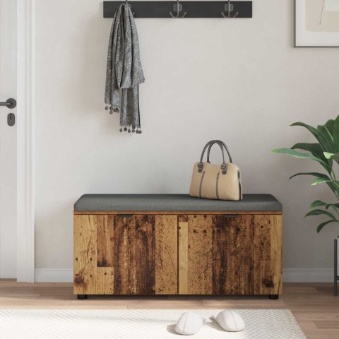 ŁAWKA W PRZEDPOKOJU Z PODUSZKĄ STARE DREWNO 100X 38X 46CM