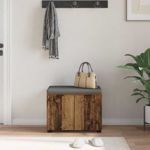 ŁAWKA W PRZEDPOKOJU Z PODUSZKĄ STARE DREWNO 60X 38X 46CM