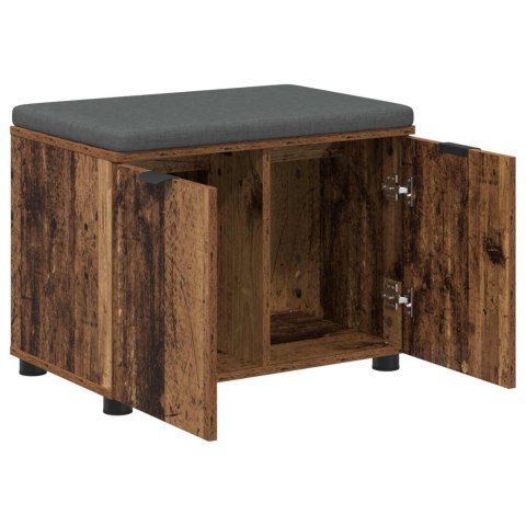 ŁAWKA W PRZEDPOKOJU Z PODUSZKĄ STARE DREWNO 60X 38X 46CM