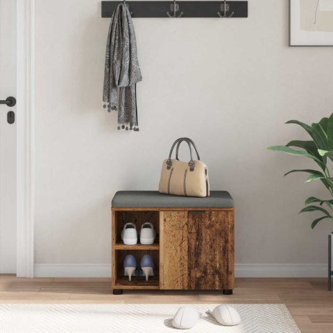 ŁAWKA W PRZEDPOKOJU Z PODUSZKĄ STARE DREWNO 60X 38X 46CM