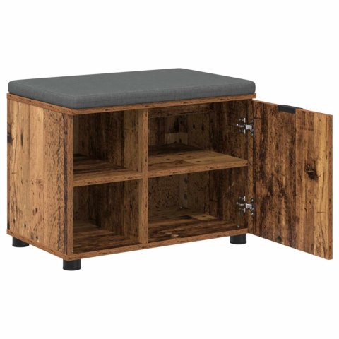 ŁAWKA W PRZEDPOKOJU Z PODUSZKĄ STARE DREWNO 60X 38X 46CM