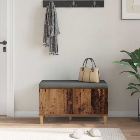 ŁAWKA W PRZEDPOKOJU Z PODUSZKĄ STARE DREWNO 60X 38X 46CM