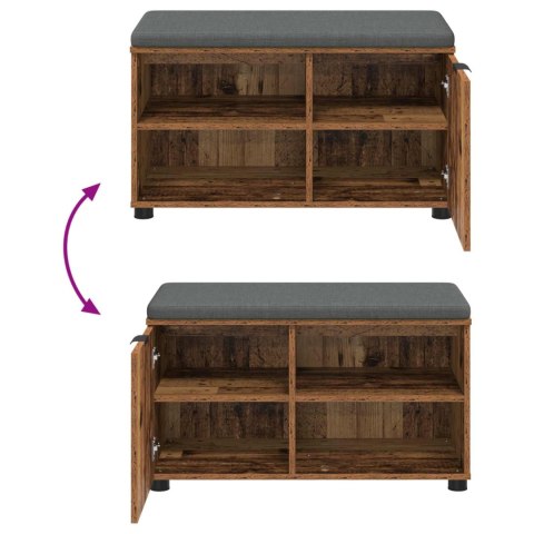 ŁAWKA W PRZEDPOKOJU Z PODUSZKĄ STARE DREWNO 80X 38X 46CM