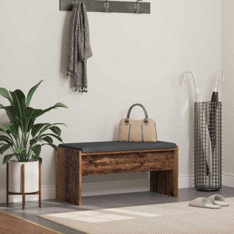 ŁAWKA W PRZEDPOKOJU Z PODUSZKĄ STARE DREWNO 83X 38X 40CM