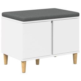 ŁAWKA W PRZEDPOKOJU Z PODUSZKĄ Z DRZWIAMI BIAŁY 60X 38X 46CM