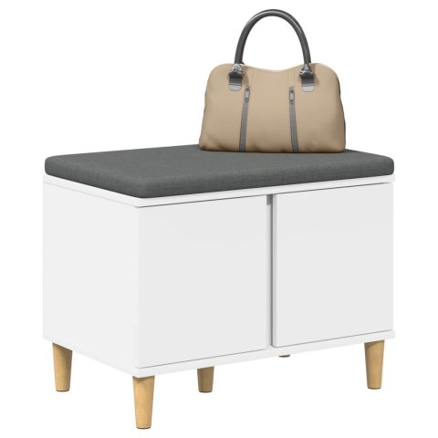 ŁAWKA W PRZEDPOKOJU Z PODUSZKĄ Z DRZWIAMI BIAŁY 60X 38X 46CM