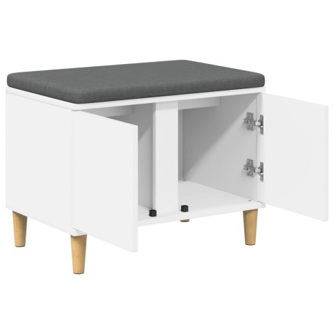 ŁAWKA W PRZEDPOKOJU Z PODUSZKĄ Z DRZWIAMI BIAŁY 60X 38X 46CM