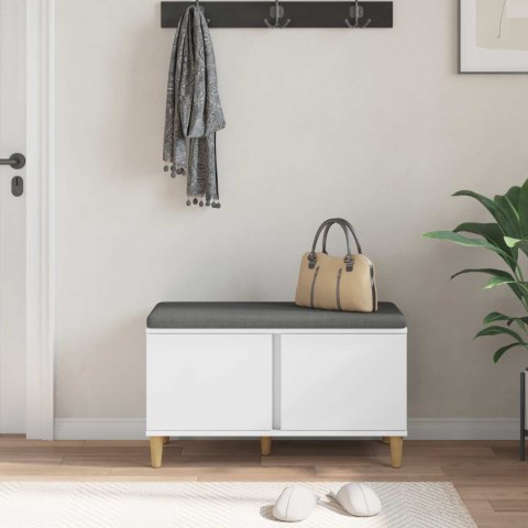 ŁAWKA W PRZEDPOKOJU Z PODUSZKĄ Z DRZWIAMI BIAŁY 60X 38X 46CM