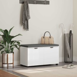 ŁAWKA W PRZEDPOKOJU Z PODUSZKĄ Z DRZWIAMI BIAŁY 80X 46X 46CM