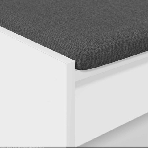 ŁAWKA W PRZEDPOKOJU Z PODUSZKĄ Z PÓŁKĄ BIAŁY 103X 38X 45CM