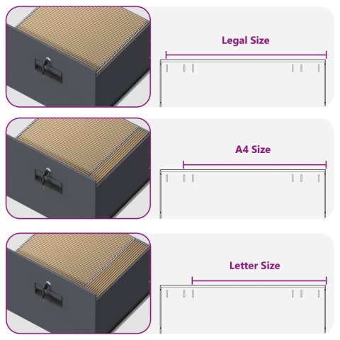 SZAFKA NA DOKUMENTY Z SZUFLADĄ ANTRACYT 44X 50X 106.5CM