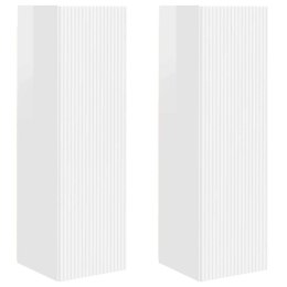 SZAFKA POD TELEWIZOR 2 PCS BŁYSZCZĄCA BIEL 30X 31X 100CM