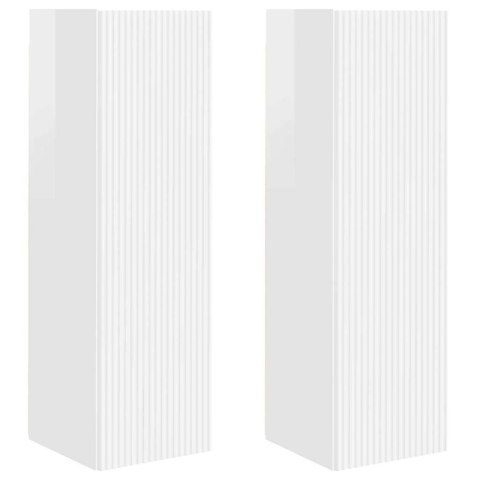 SZAFKA POD TELEWIZOR 2 PCS BŁYSZCZĄCA BIEL 30X 31X 100CM