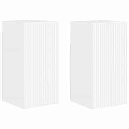 SZAFKA POD TELEWIZOR 2 PCS BŁYSZCZĄCA BIEL 30X 31X 60CM