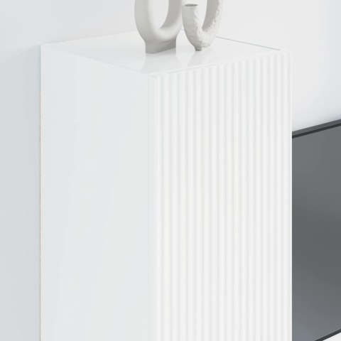 SZAFKA POD TELEWIZOR 2 PCS BŁYSZCZĄCA BIEL 30X 31X 80CM