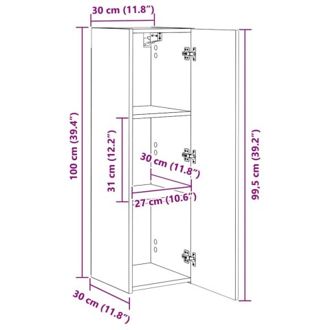 SZAFKA POD TELEWIZOR 2 PCS CZARNY 30X 31X 100CM