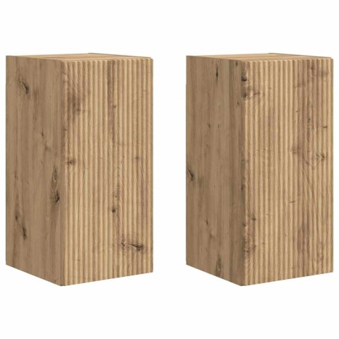 SZAFKA POD TELEWIZOR 2 PCS DĄB RZEMIEŚLNICZY 30X 31X 60CM