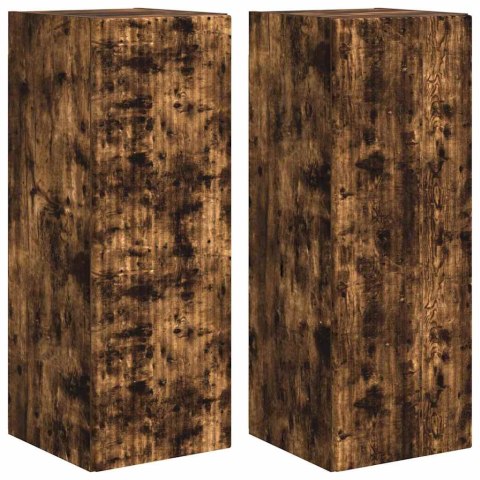 SZAFKA POD TELEWIZOR 2 PCS DĄB WĘDZONY 30X 31X 80CM