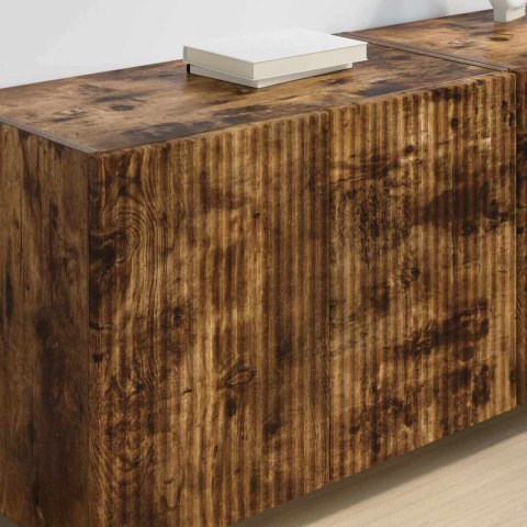 SZAFKA POD TELEWIZOR 2 PCS DĄB WĘDZONY 59,5X 31X 40CM