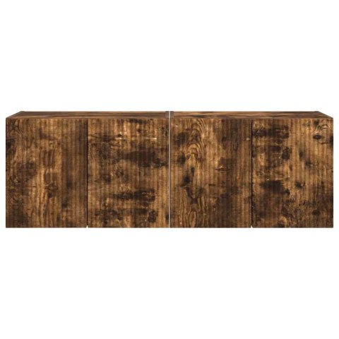 SZAFKA POD TELEWIZOR 2 PCS DĄB WĘDZONY 59,5X 31X 40CM