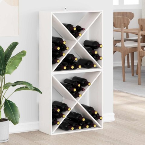REGAŁ NA WINO 2 PCS BIAŁY 62X 25X 62CM LITE DREWNO SOSNOWE
