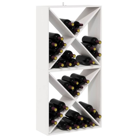 REGAŁ NA WINO 2 PCS BIAŁY 62X 25X 62CM LITE DREWNO SOSNOWE