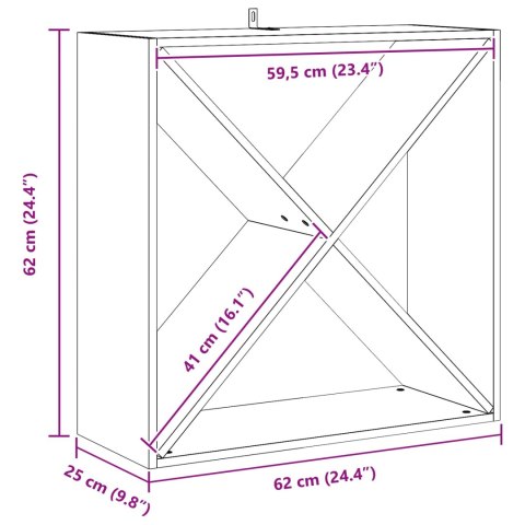 REGAŁ NA WINO 2 PCS BIAŁY 62X 25X 62CM LITE DREWNO SOSNOWE