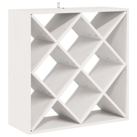 REGAŁ NA WINO 2 EL. BIAŁY 62X 25X 62CM LITE DREWNO SOSNOWE