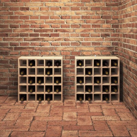 REGAŁ NA WINO 2 PCS NATURALNY 56X 25X 56CM