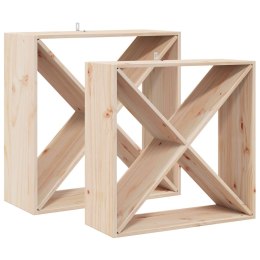 REGAŁ NA WINO 2 PCS NATURALNY 62X 25X 62CM