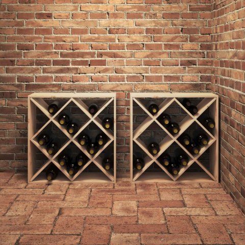 REGAŁ NA WINO 2 PCS NATURALNY 62X 25X 62CM