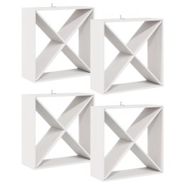 REGAŁ NA WINO 4 PCS BIAŁY 62X 25X 62CM LITE DREWNO SOSNOWE