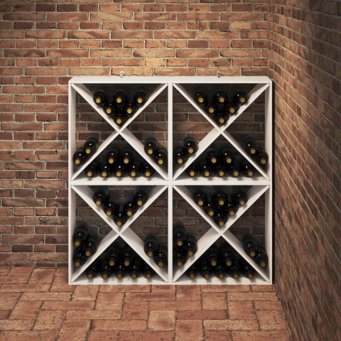 REGAŁ NA WINO 4 PCS BIAŁY 62X 25X 62CM LITE DREWNO SOSNOWE