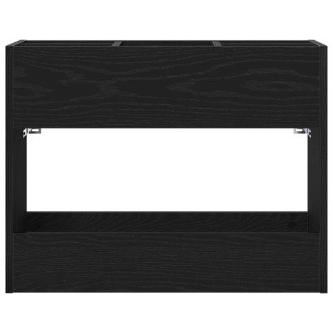 STOJAK NA PARASOL Z PRZECHOWYWANIEM CZARNY DĄB 65X 24X 50CM