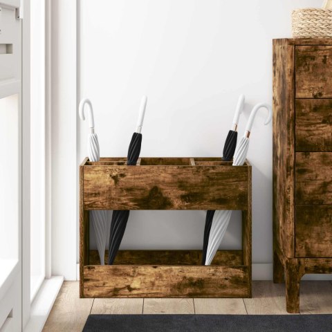 STOJAK NA PARASOL Z PRZECHOWYWANIEM DĄB WĘDZONY 65X 24X 50CM