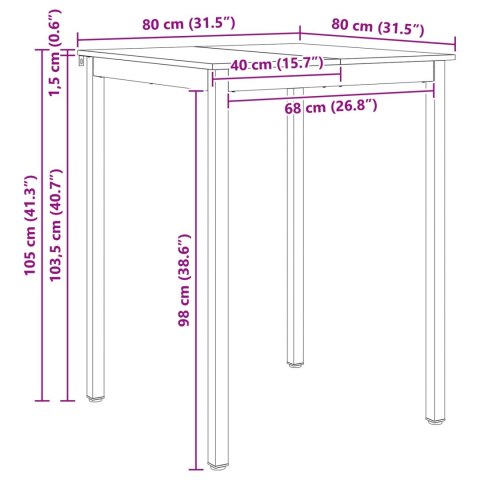 STÓŁ BAROWY NATURALNY 110X55X105CM LITE DREWNO SOSNOWE