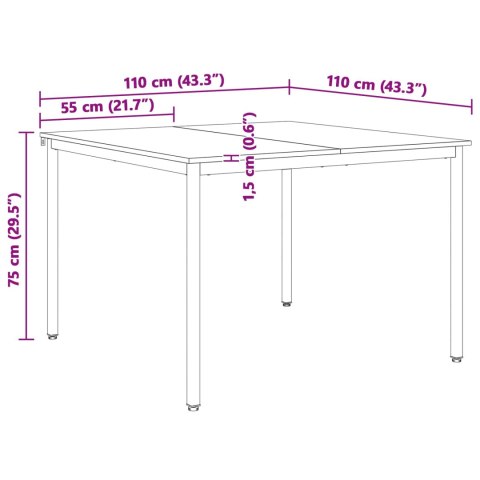 STÓŁ JADALNY BIAŁY 110X110X75CM LITE DREWNO SOSNOWE