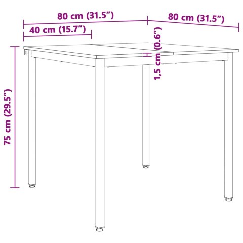 STÓŁ JADALNY BIAŁY 80X80X75CM LITE DREWNO SOSNOWE