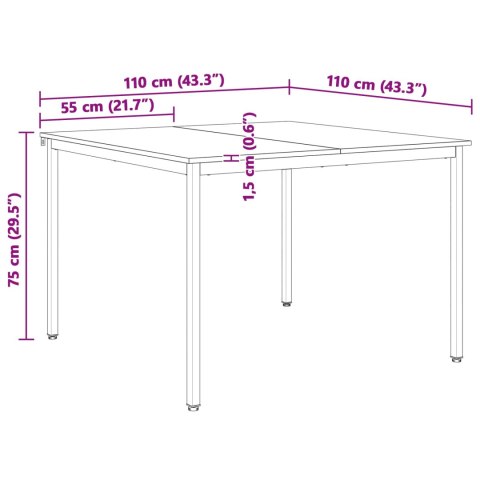 STÓŁ JADALNY NATURALNY 110X110X75CM LITE DREWNO SOSNOWE