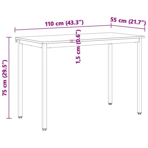 STÓŁ JADALNY NATURALNY 110X55X75CM LITE DREWNO SOSNOWE
