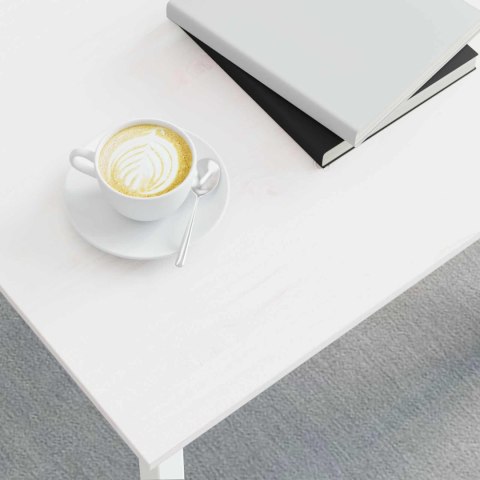 STOLIK KAWOWY BIAŁY 60X 30X 36CM LITE DREWNO SOSNOWE